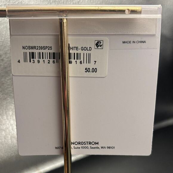 Nordstrom Gold Bar Drop Chain Earrings Minimalist Linear Dangle NWT - Picture 3 of 5